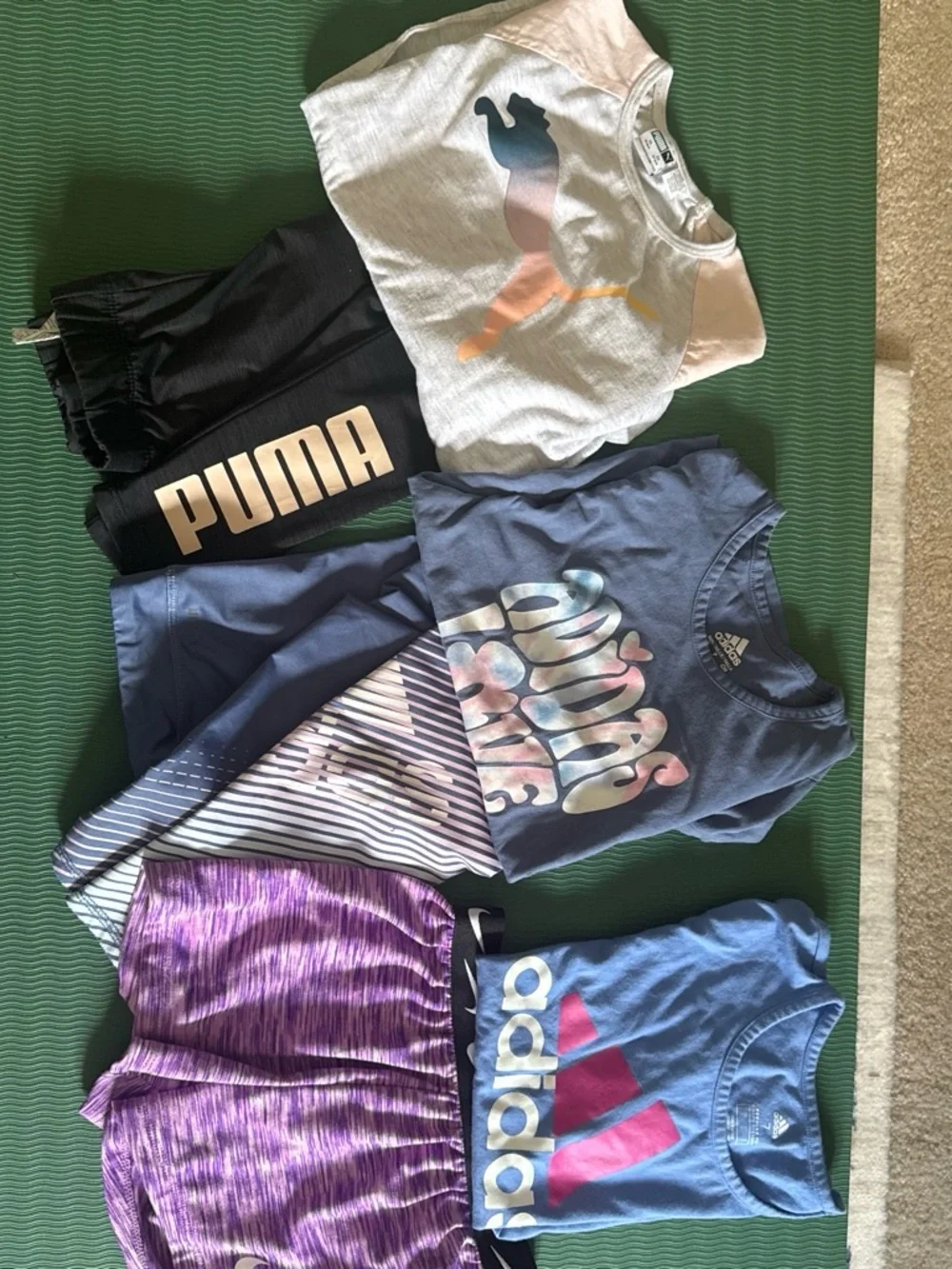 Mixed Kids Athletic Tops & Shorts - Puma & Adidas Logos - Multi Color sz 6